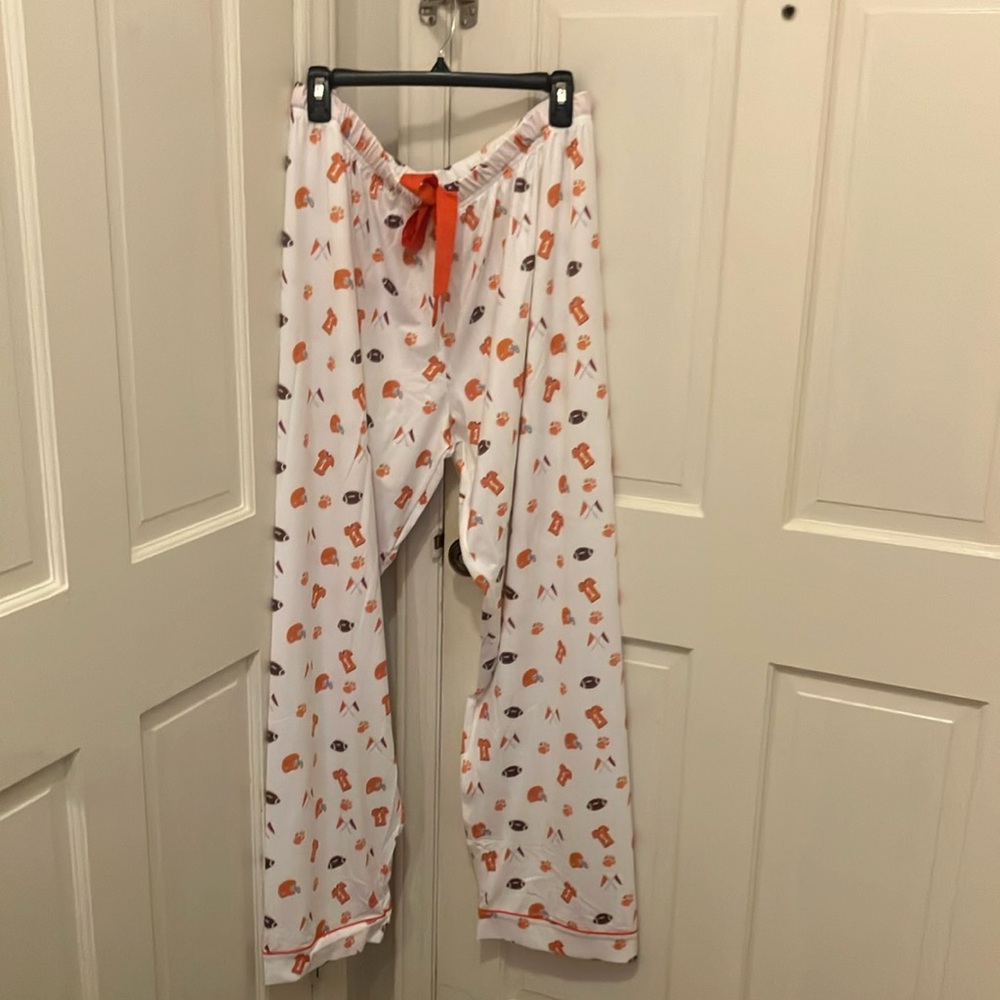 Clemson Tiger Fans! White Pajama Pants with Orange Accents New with tags